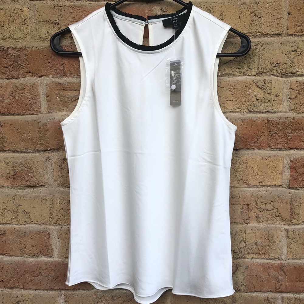 J. Crew - NWT White Sleeveless Crepe Blouse